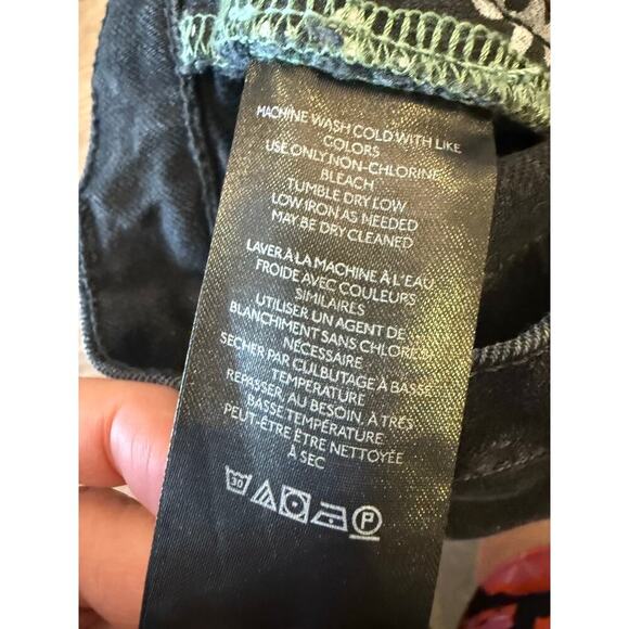 FREE PEOPLE We The Free A New Day Mid Rise Straight Leg Black Denim Jean 25 - Picture 7 of 10